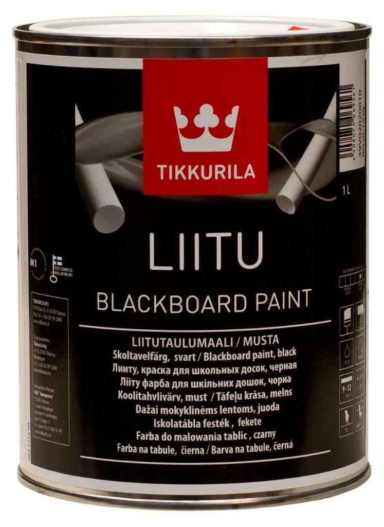Schwarze Tafelfarbe Liitu Schwarz 1 L