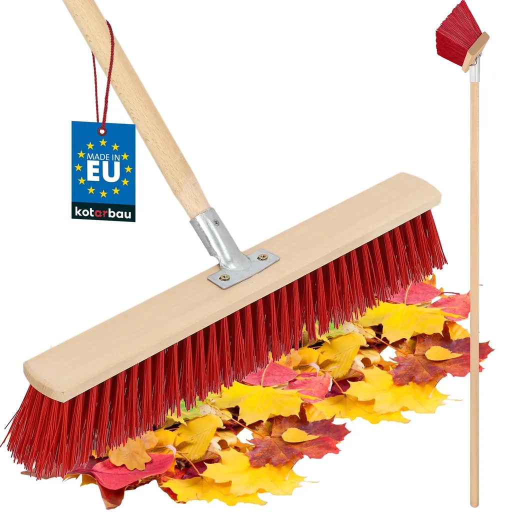 Kotarbau Scopa da Esterno 55 cm | Spazzolone Industriale con Manico Legno