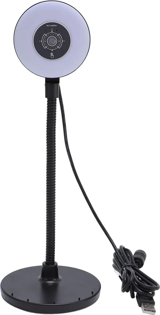 Webcam 5 MP avec anneau lumineux tactile et autofocus pour le streaming