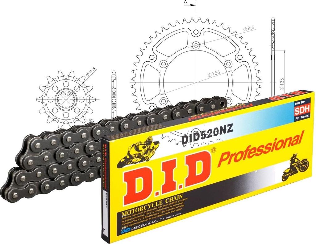 Kit Stealth (gold) passend für Husqvarna TE250 11-14 13-50-114 DID520NZ Clip