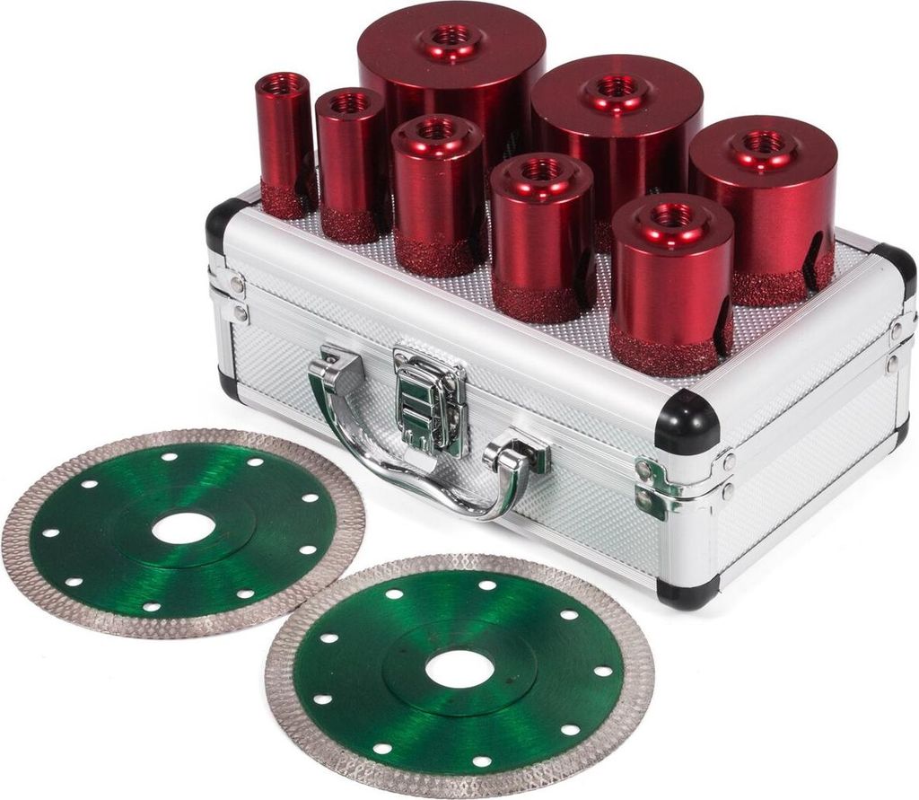 8-teiliges Diamant-Lochsägen-Set Diamantbohrer, M14 20/25/32/35/40/50/60/68 mm mit 2 Sägeblättern, Lochsägen-Bohrer, Bohrwerkzeug für Bohrkern...