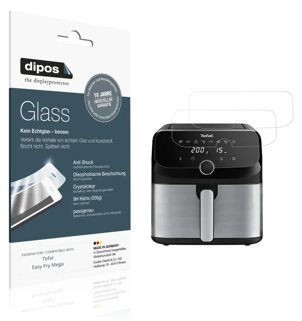 Protection 9H en verre souple pour Tefal Easy Fry Mega anti-rayures x2