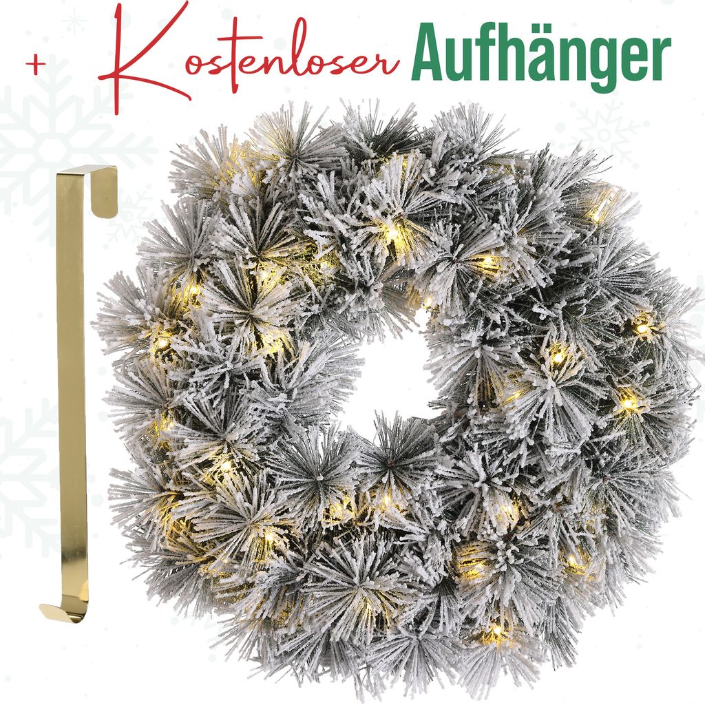 MeisterHome ® Künstlicher Weihnachtskranz Adventskranz für Produktbild