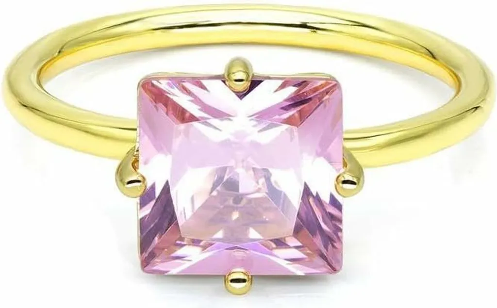 Anello New Bling 9NB-0890-58 Argento Rosa Zircone Quadrato 8x8mm