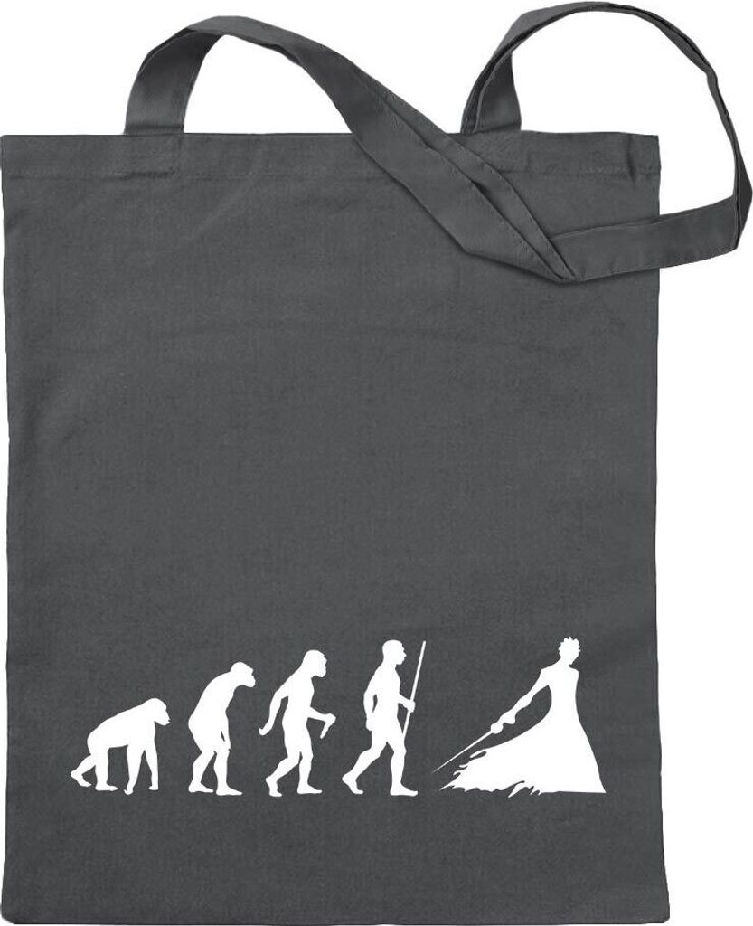 Kiwistar - Baumwolltasche - stahlgrau - Samurai Schwert Evolution - Tragetasche Stoffbeutel Umhängetasche langer Henkel