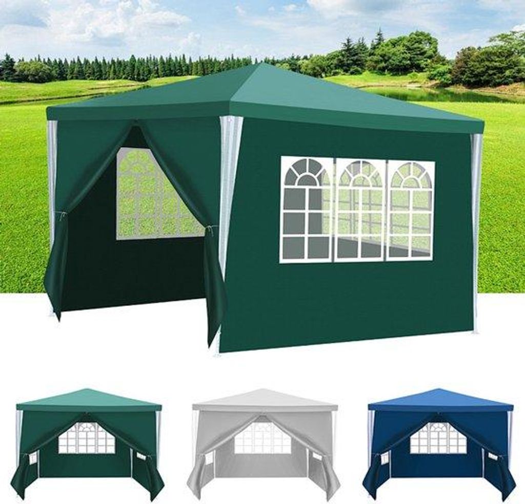 3x3 Partytent, Paviljoen, Wasserfest, Seitenwände, Wetterbeständig, grün