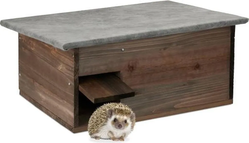 Grande maison en bois pour hérisson - Abri extérieur XL naturel 40cm