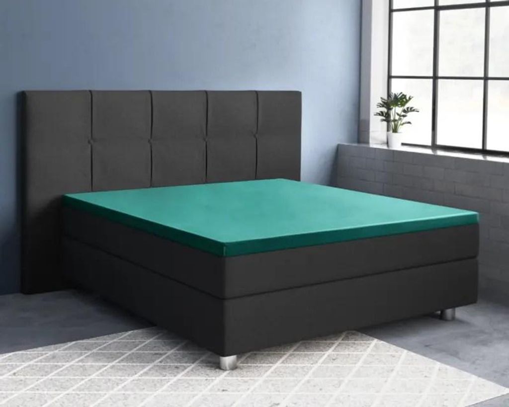 Primaviera Deluxe Topper Satijn Spannbettuch Donker Grün 180 x 200 cm