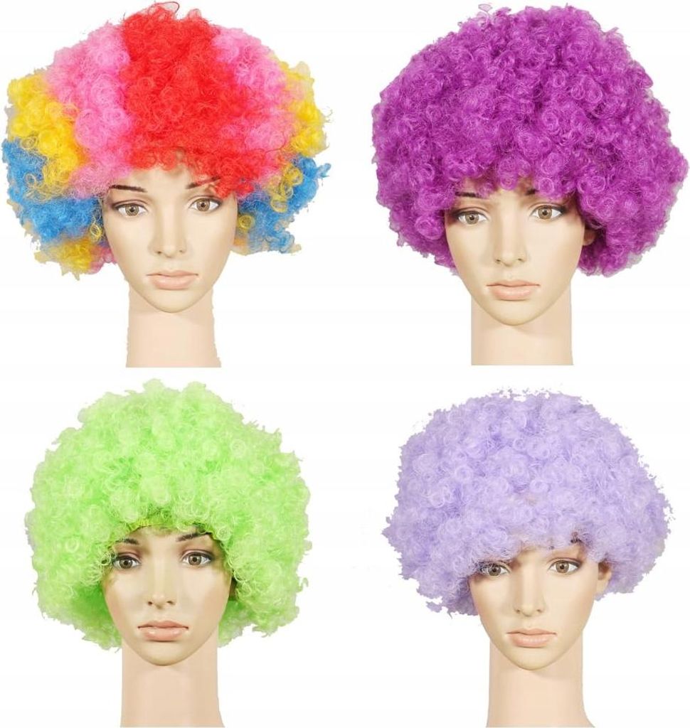 Lustige bunte Afro-Perücken, perfekt für Produktbild 