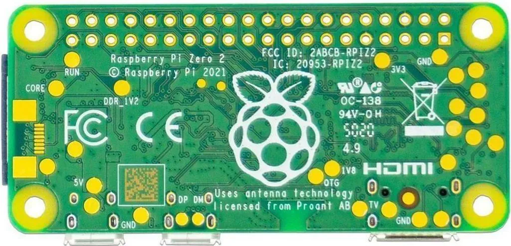 Raspberry Pi Zero 2W sans pins - Mini PC performant quad-core 1GHz
