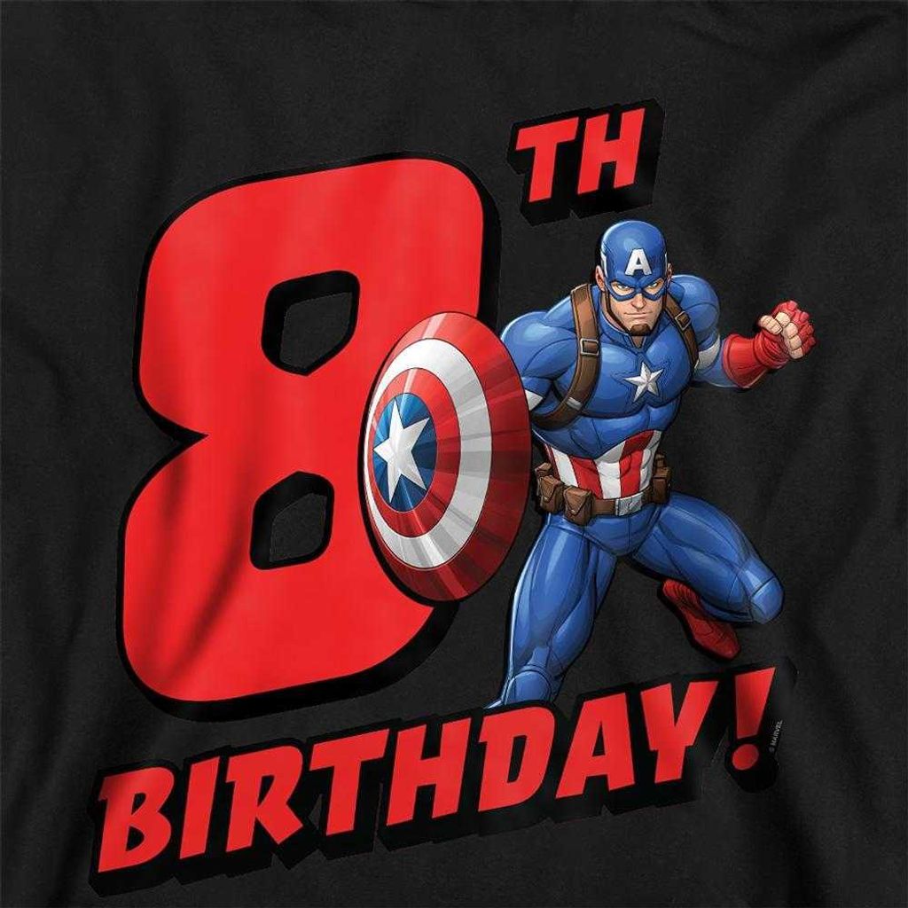 Captain America - "8th Birthday" Kapuzenpullover für Kinder, Zum Überziehen TV22731 (128) (Marine)