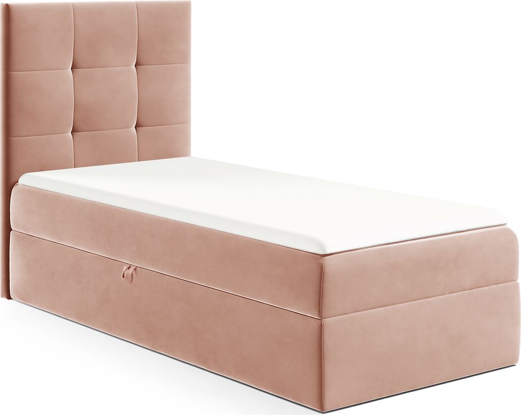 MEBLINI Kinderbett mit Bettkasten - Gepolstert Einzelbett mit Matratze - Polsterbett mit Stauraum - Bett mit Kopfteil - Stauraumbett - MINO 2 - 100...