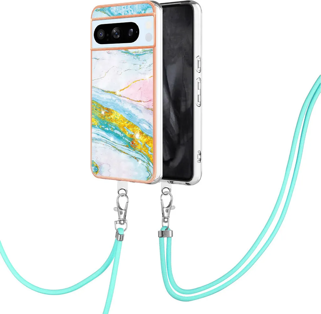 Custodia Google Pixel 8 Pro con Cinturino Turchese | Protezione TPU Morbida
