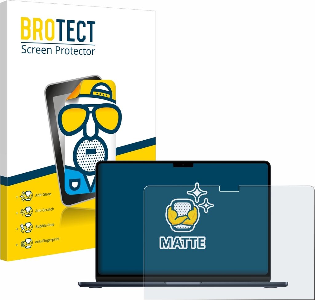 BROTECT Schutzfolie für Apple MacBook Air 13" M3 2024 / M2 2022 Displayschutz Displayschutzfolie Folie Matt Entspiegelungsfolie