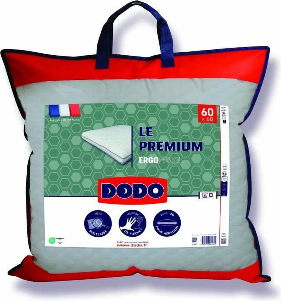 Oreiller Carré 60x60 DODO The First Pillow pour un Sommeil Réparateur