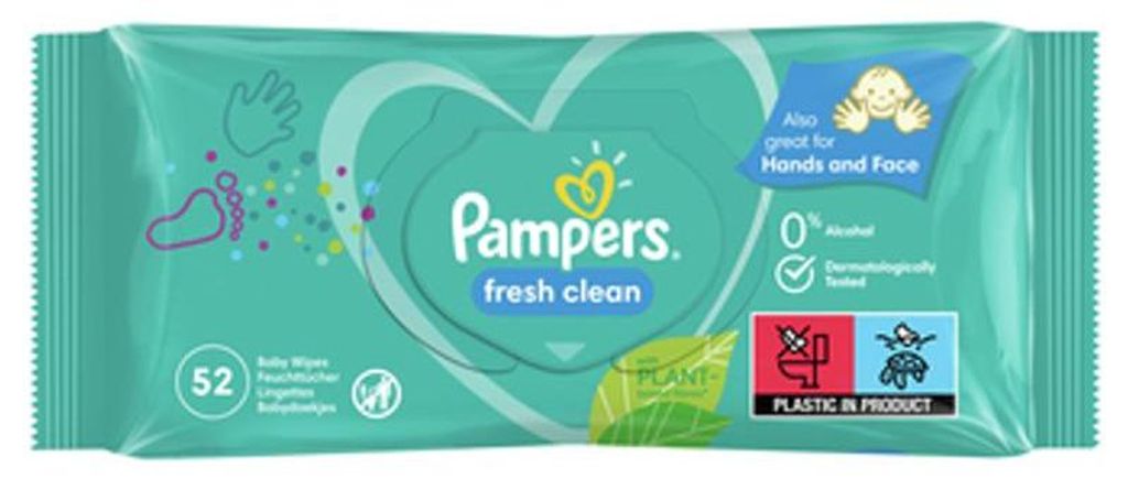 Pampers Fresh Clean 81688030, Baby-Feuchttuch, getestet, Hypoallergen, Neutral pH-Wert