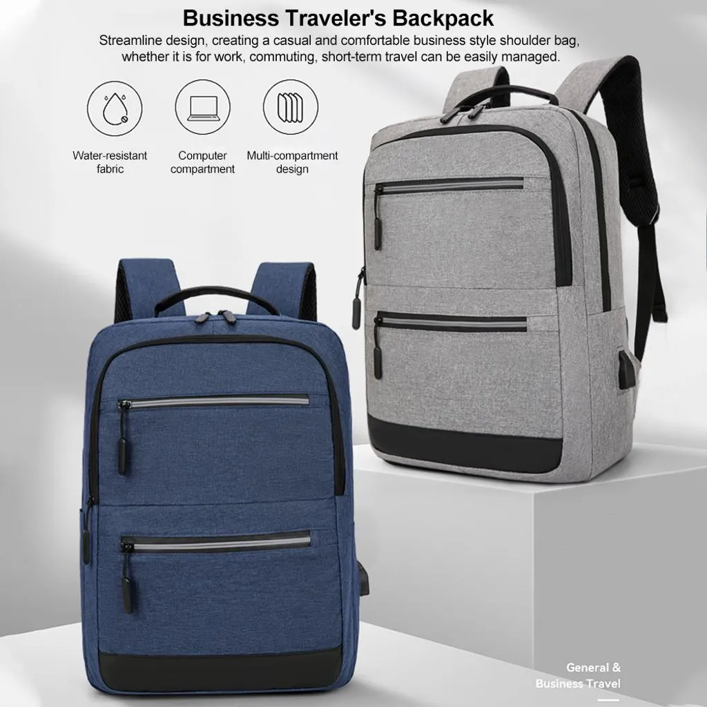Sac à dos étanche 15.6 pouces avec bande réfléchissante et charge USB
