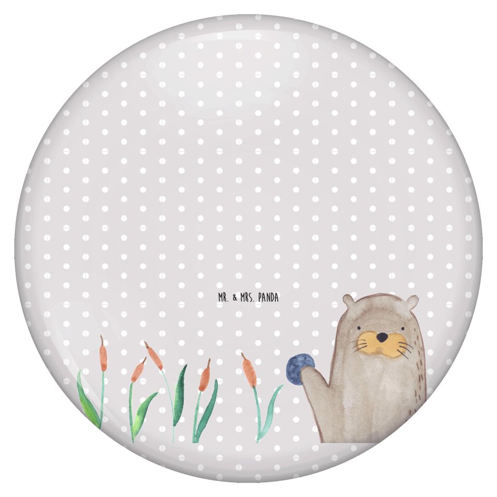 Mr. & Mrs. Panda Pin Otter Stein - Grau Pastell - Geschenk, Neugierig, Anstecker, Button, Seeotter See, Grüßen, Reversnadel, Plakette, Pflanzen, ...