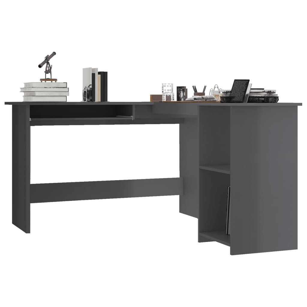 "im Sonderangebot"Eckschreibtisch/Büro-Möbel - CLORIS - PC Tisch moderner - in L-Form Hochglanz-Grau 120×140×75 cm - NeuMöbel7557618