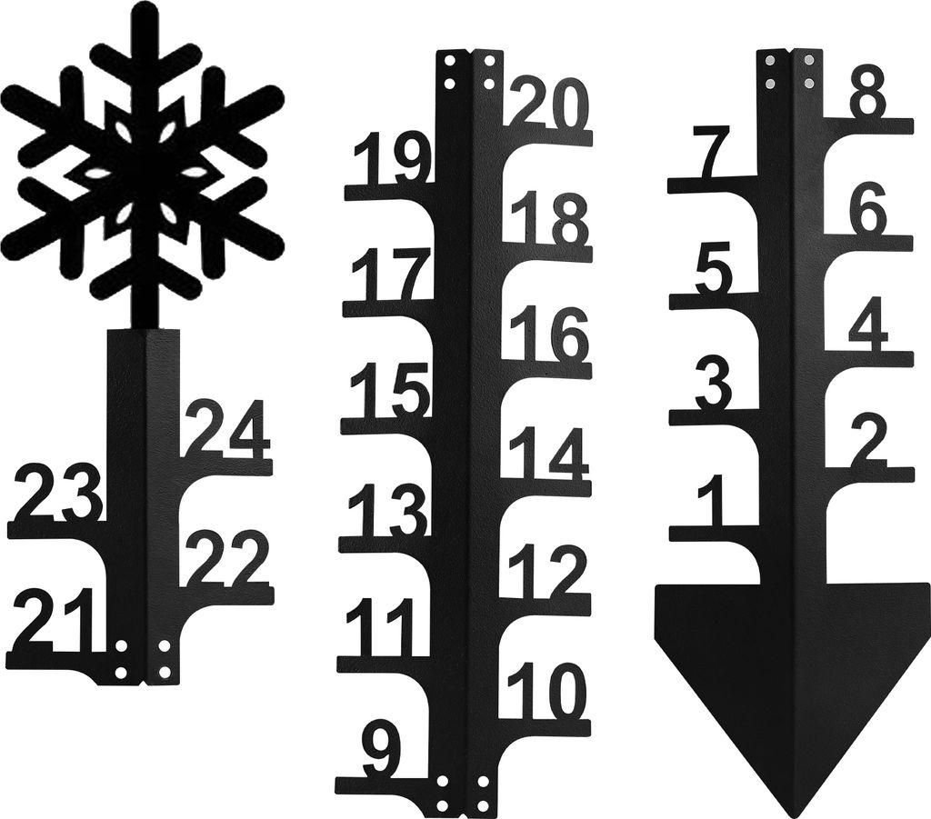 24IN Snow Gauge - Christmas Holiday Snowfall Measuring Gauge, Handmade Metal Snow Measuring Stick Garden Stakes for Yard, Christmas Holiday Decorat...