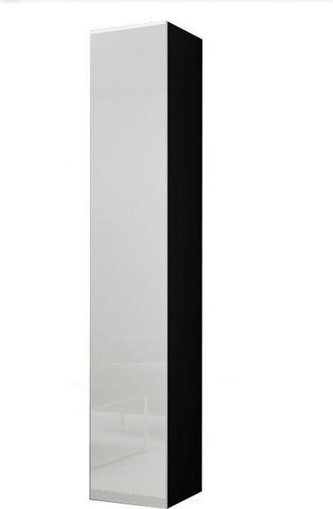 Furniture24 Hängeschrank Vigo 180, Vitrinenschrank, Wandschrank, 1 Tür Schrank mit 4 Einlegeboden, Farbauswahl, Stauraumvitrine, Hochschrank, Woh...