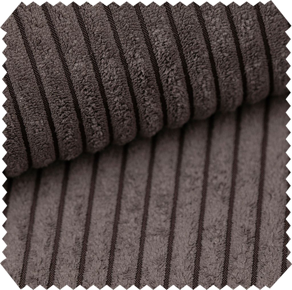 novely PORTO - Polsterstoff in Breitcord-Optik - Ultraweicher Möbelstoff - Pflegeleichte Meterware 1 lfm - Farbe: 120 Graubraun