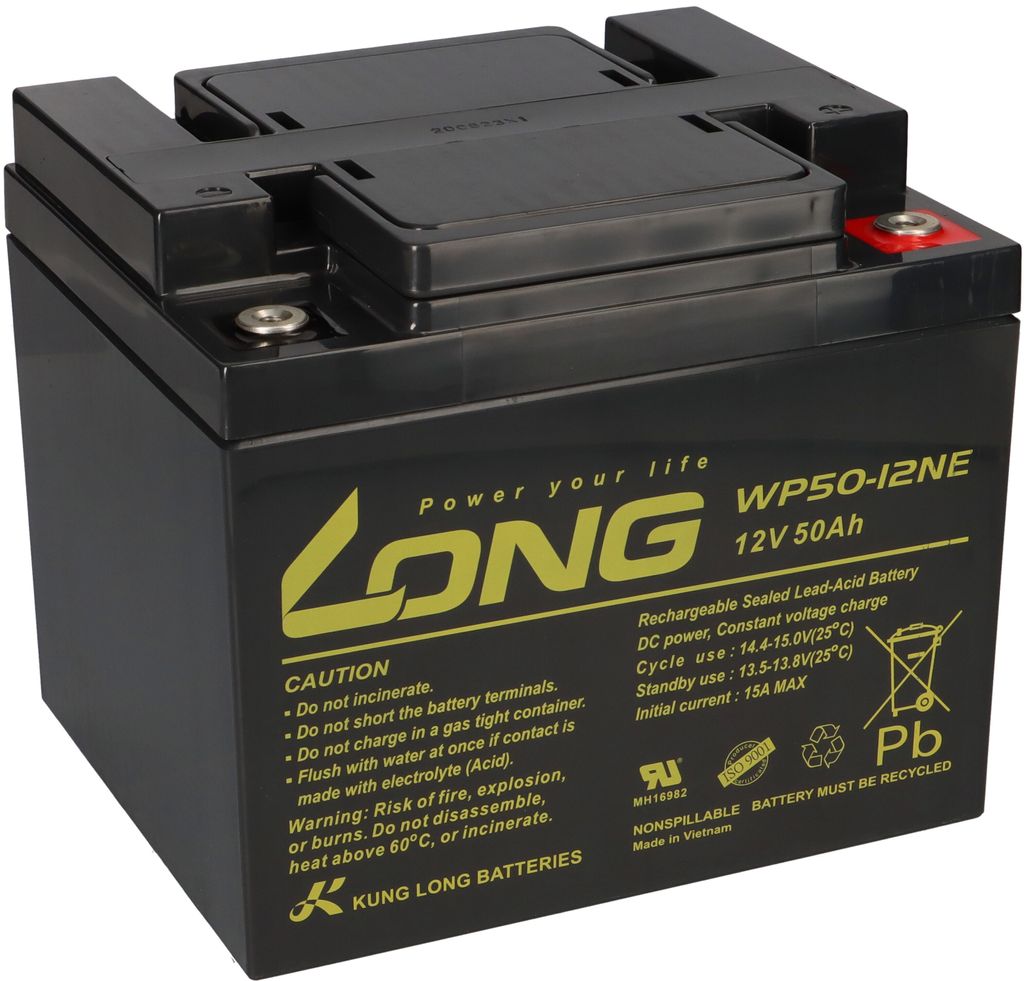 Kung Long Akku compatibile Weidezaun 12V 50Ah Pb WP50-12NE Immagine del prodotto 