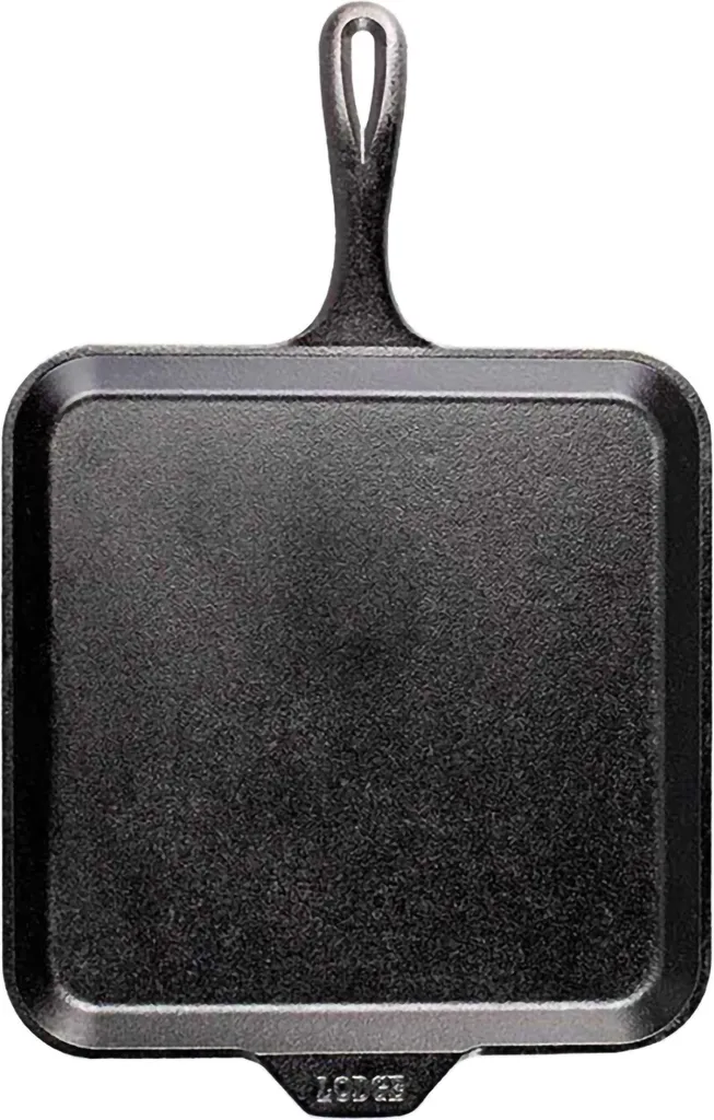 Plaque à Crêpes Carrée en Fonte 29,5 cm Lodge pour Galettes et Grill