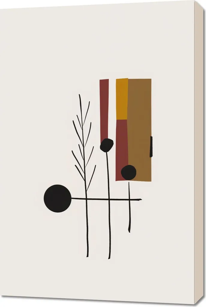 Decorazione Parete 60x90 cm Nero Rami Stilizzati | Quadro Moderno Chic