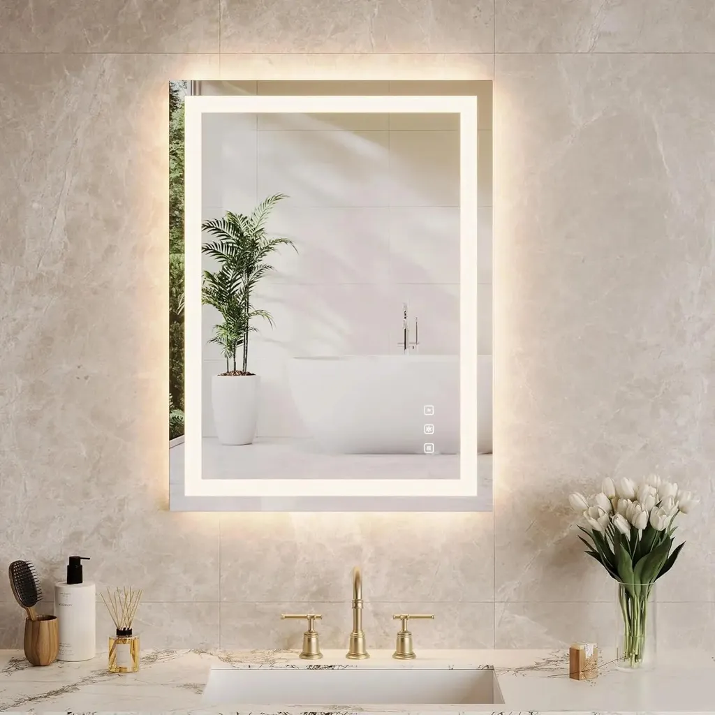 Miroir salle de bain LED 50x70 cm rétroéclairé avec fonction anti-buée