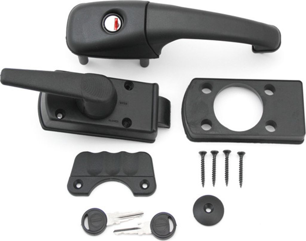 Zadi Türschloss SchlossTürriegel Wohnwagen Wohnmobil Caravan Boot schwarz komplett