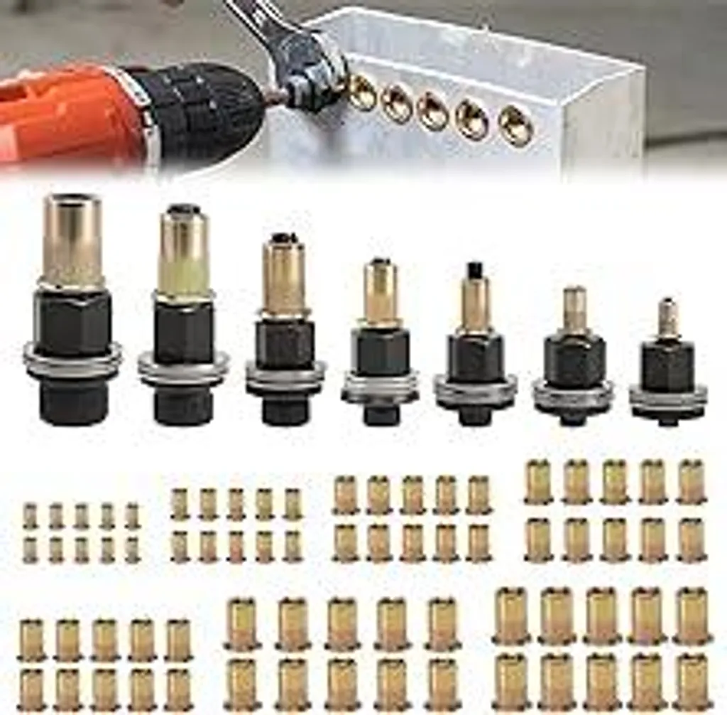 Pinza Rivettatrice Manuale per Dadi M3-M12 | Set 70 Dadi a Pressione