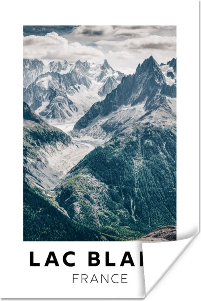 MuchoWow Poster Frankreich - Berge - Schnee 20x30 cm - Papierdruck