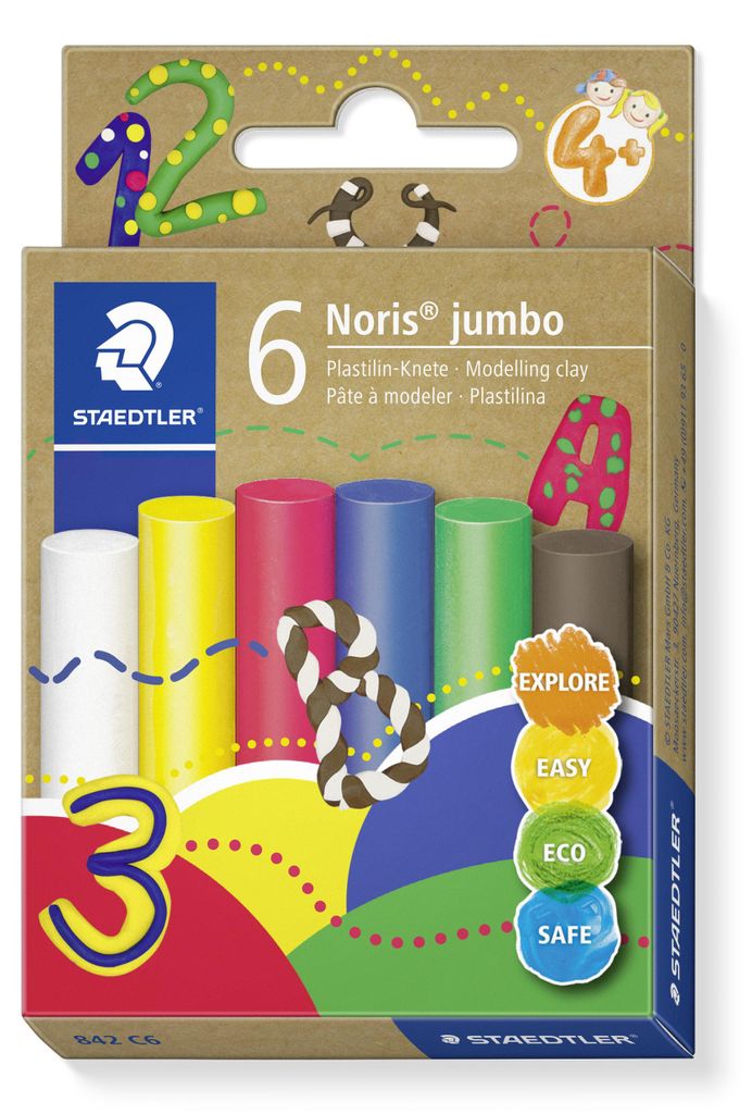 STAEDTLER Noris jumbo 842 Plastilin-Knete Etui mit 6 Produktbild 