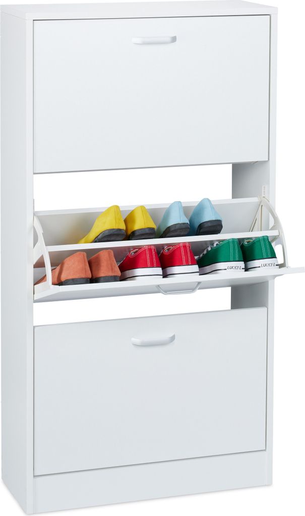 Relaxdays Schuhschrank, HxBxT: 113 x 60 x 24 cm, für 18 Produktbild 