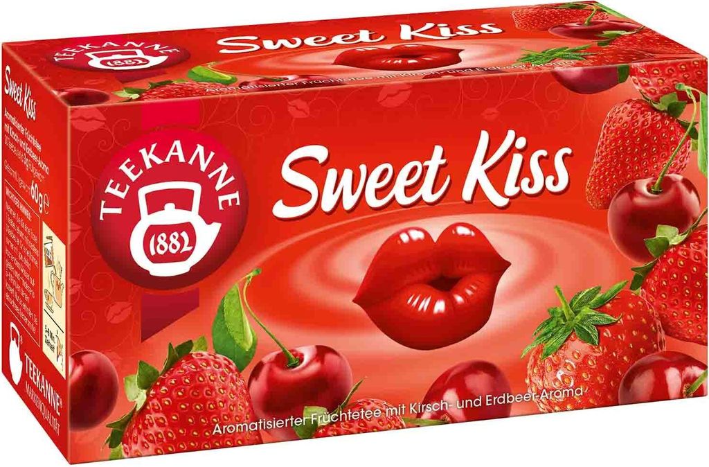 Teekanne Früchtetee Sweet Kiss Kirsch-Erdbeer-Geschmack | Produktbild 