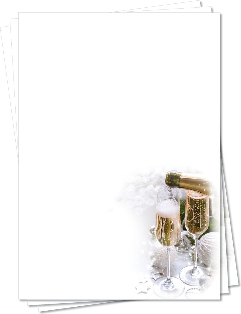 Motivpapier Briefpapier (Gastronomie-5160, DIN A4, 25 Blatt) - Gläser Sekt Champagner