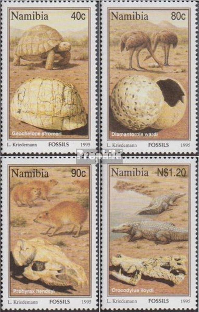 Briefmarken Namibia - Südwestafrika 1995 Mi 789-792 (kompl.Ausg.) postfrisch Fossilien
