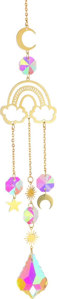 Dreamysun Catcher Dekorative zarte Planetary Stern Moon Tröpfchen Form Reflektierende leichte Regenbogenhersteller Wohnkultur-A