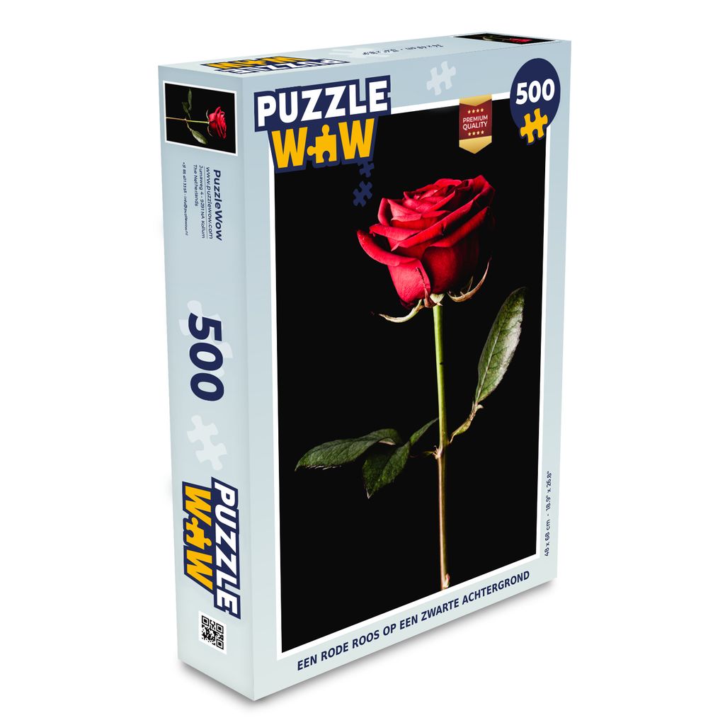 MuchoWow Puzzle 500 Teile Eine rote Rose auf schwarzem Hintergrund - Denken - Spiel - Toy