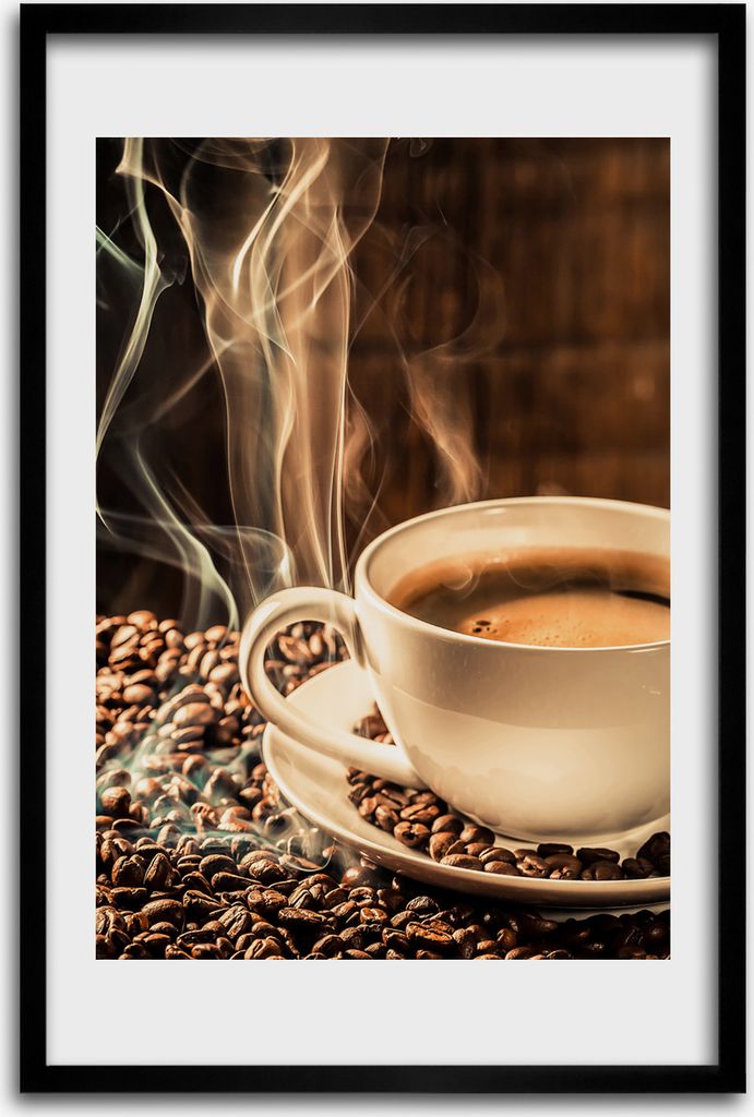 Bild - Bilderrahmen - 40 cm x 60 cm - MDF - Rahmen - Wandkunst - Aromatischer Kaffee