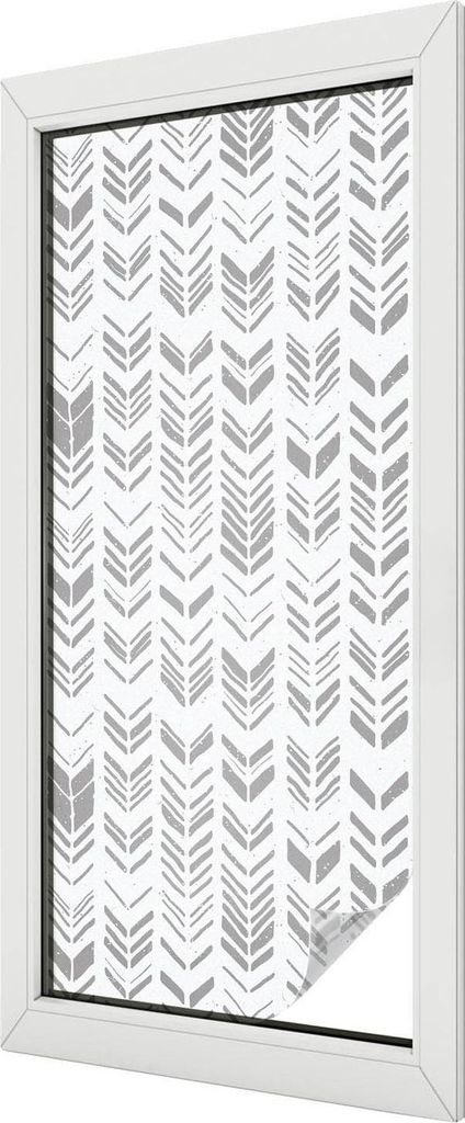 Buntglas Fensterfolie – 116x50 cm – Stained-Glass Design – blickdichte dekorative Sichtschutzfolie – selbstklebend, UV-Schutz – Pfeilmuster