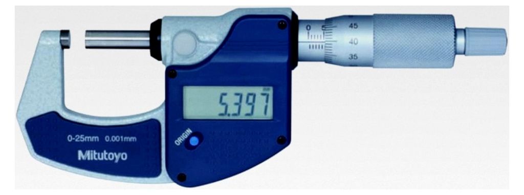 Digitale Bügelmessschraube ohne Datenausgang, Messbereich 0-25 mm, 1 Stück