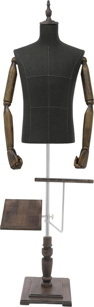 Herren-Mannequin Torso - Schneiderbüste - Höhenverstellbar - Absteckbar - Schulter 43 cm - Brust 96 cm - Taille 82 cm - Hüfte 92 cm - Dunkelgrau