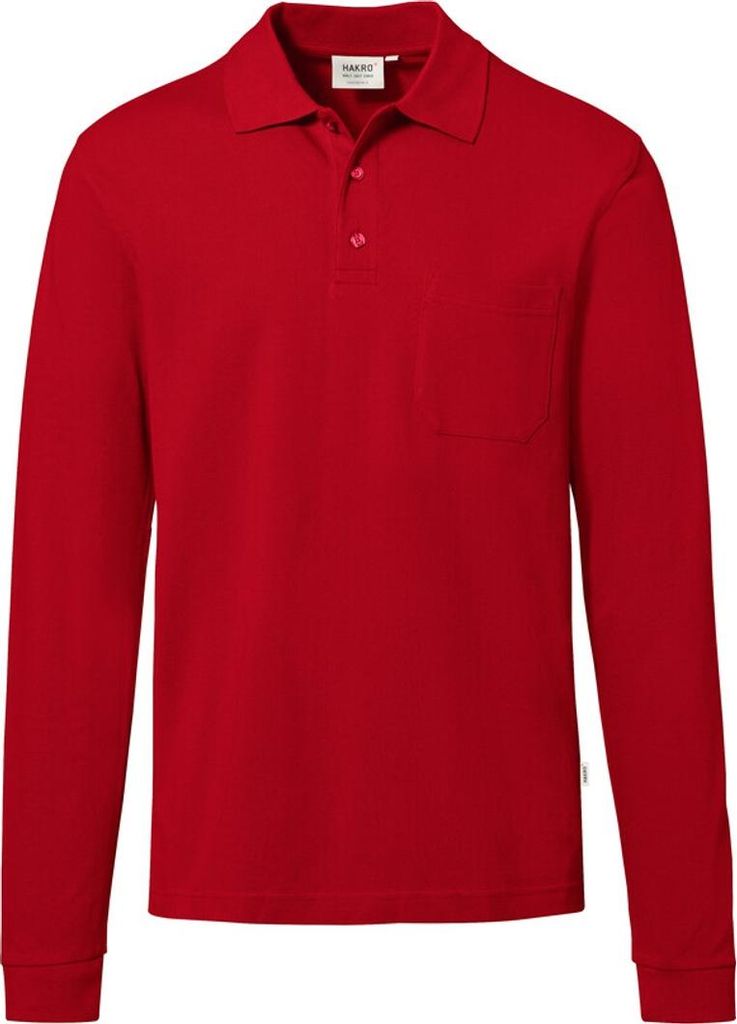 HAKRO Pocket-Longsleeve-Polo ECO #817 Gr. 5XL rot