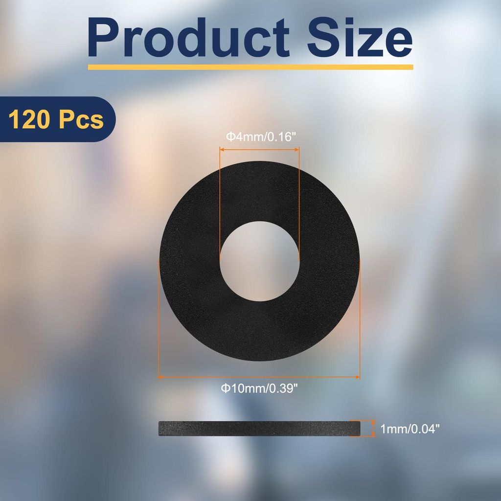 120 Stš¹ck M4 Nylon Flachdichtungen 4mm ID 10mm OD 1mm dick Unterlegscheiben Dichtungsscheiben Kunststoffdichtungsdichtung Befestigungsmittel Dic...