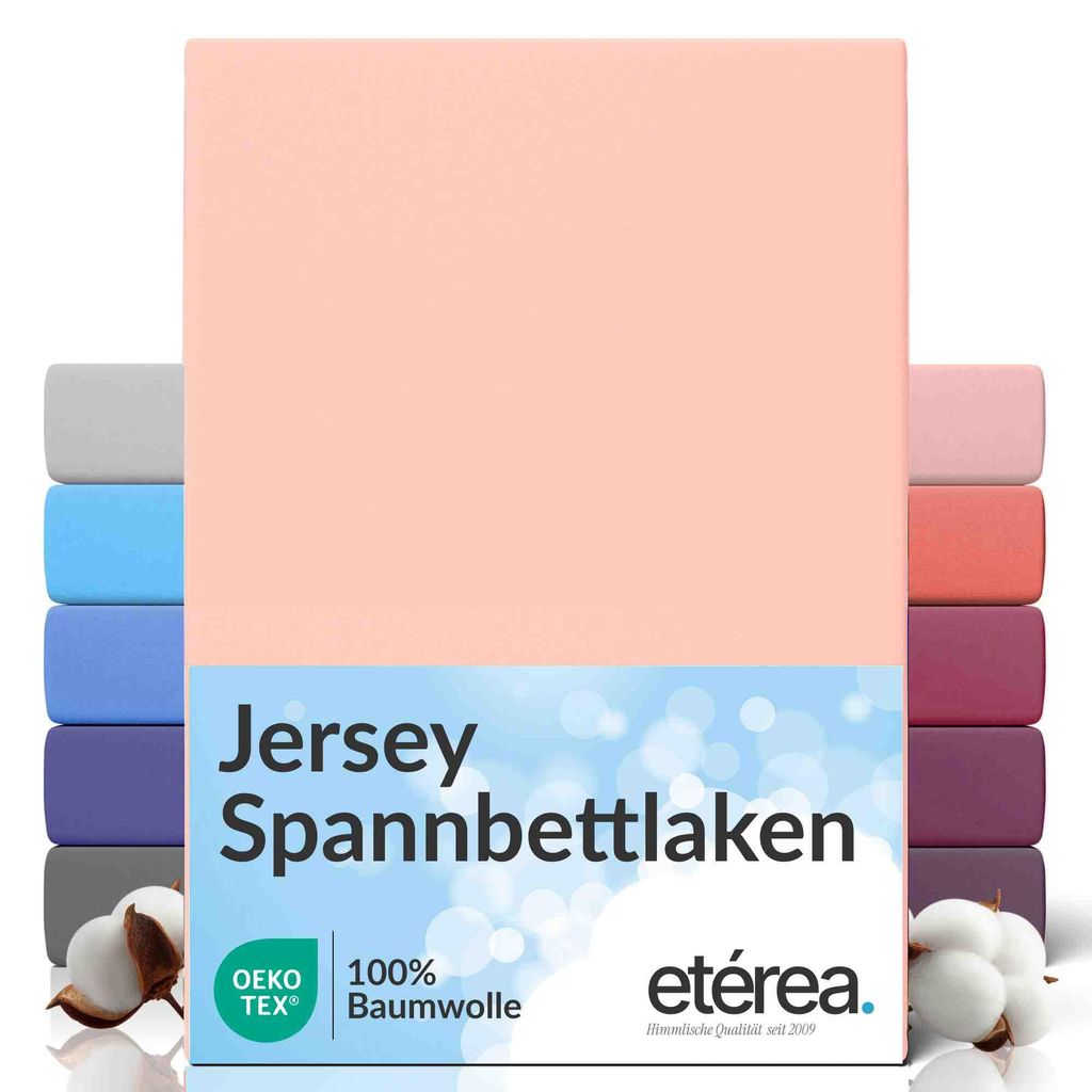 Jersey Spannbettlaken 90x200 - 100x200 cm, 100% Baumwolle Produktbild 