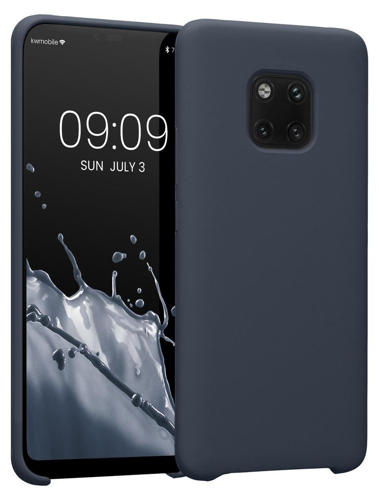 kwmobile Handyhülle für Huawei Mate 20 Pro Hülle - Case Silikon - Kabelloses Laden - Schutzhülle Cover in Heidelbeerblau
