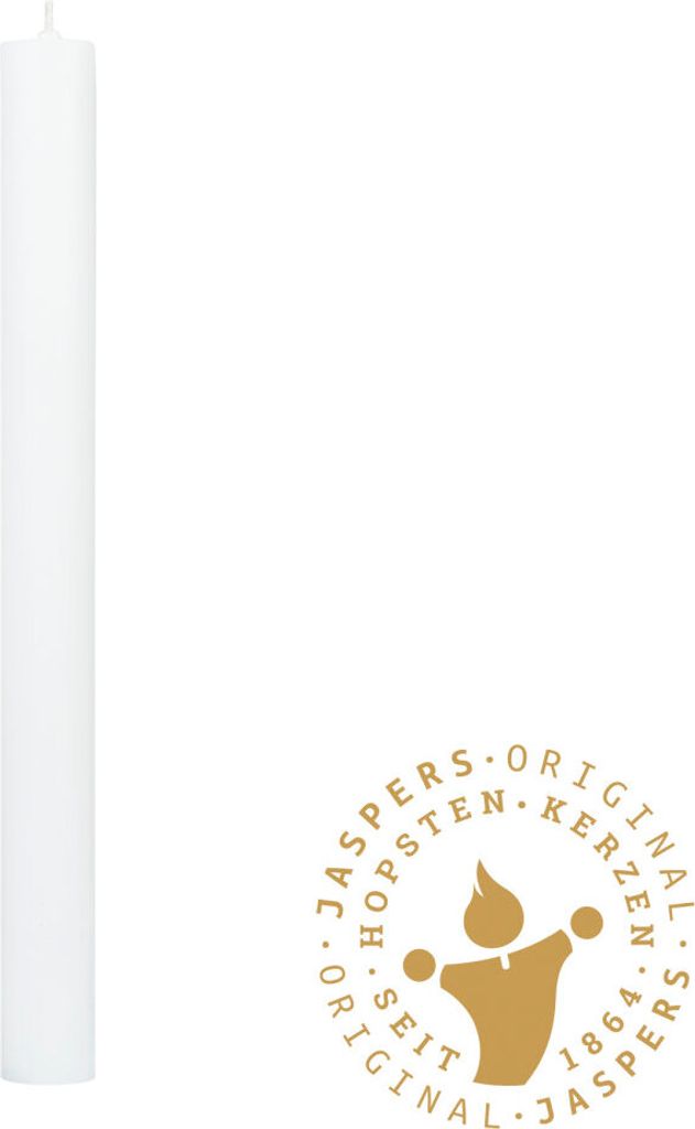 Flachkopf durchgefärbte Stabkerzen Weiß 290 x Ø 21 mm, 1 Produktbild 