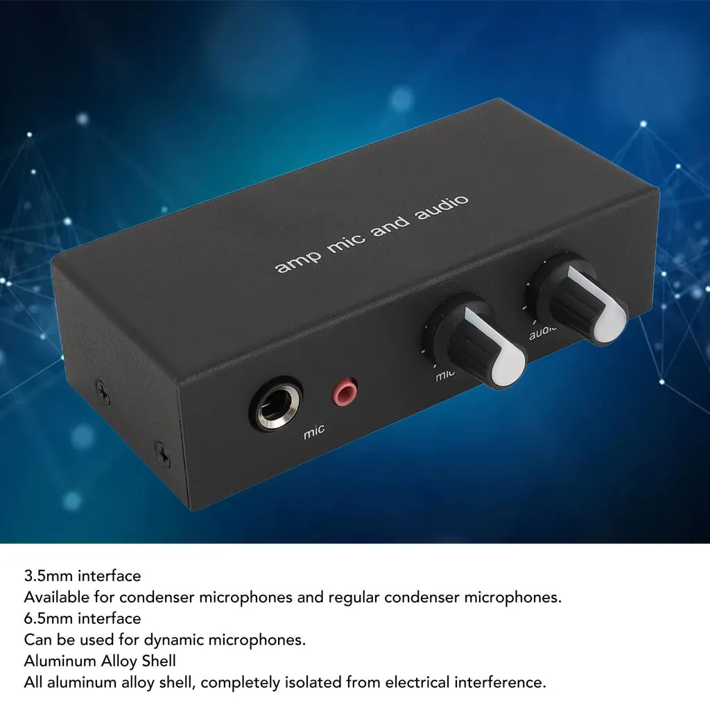 Préamplificateur Stéréo 3 Sorties en Aluminium pour Micro Dynamique